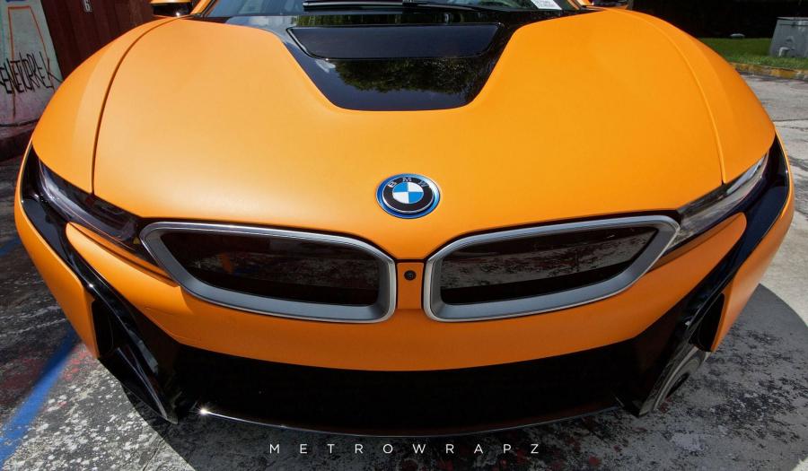  BMW i8 Matte Orange by MetroWrapz 2016 года  (фото 8 из 8)